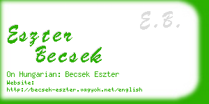 eszter becsek business card